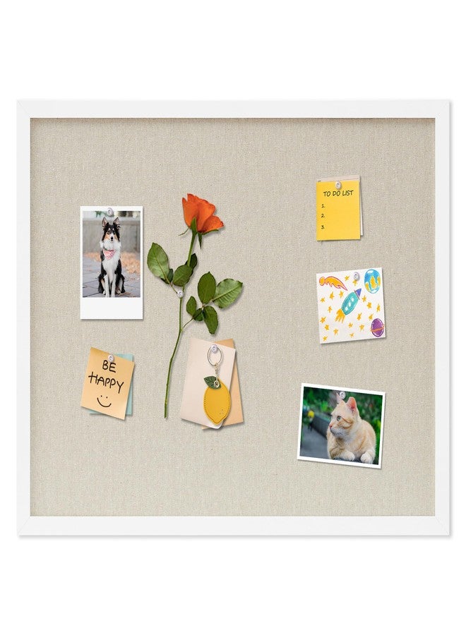 DAHAPYBOO Cork Board with Linen White,Bulletin Board 23"x17" Hanging Corkboards for Office Home School Message Board or Vision Board Decoration. - Image 1